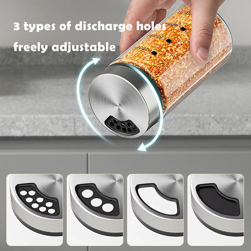 Stainless Steel Glass Seasoning Bottle
