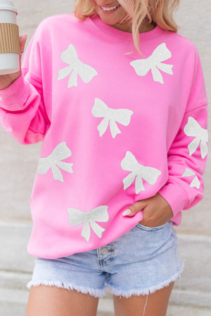 Bonbon Sequin Bow Sweatshirt