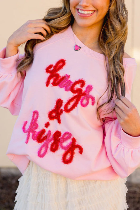 Valentine’s Day HUG AND KISSES Sweatshirt