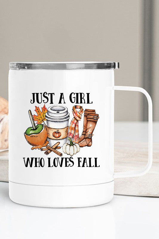 Just a Girl Who Loves Fall Travel Coffee Cup