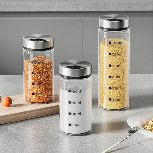 Stainless Steel Glass Seasoning Bottle