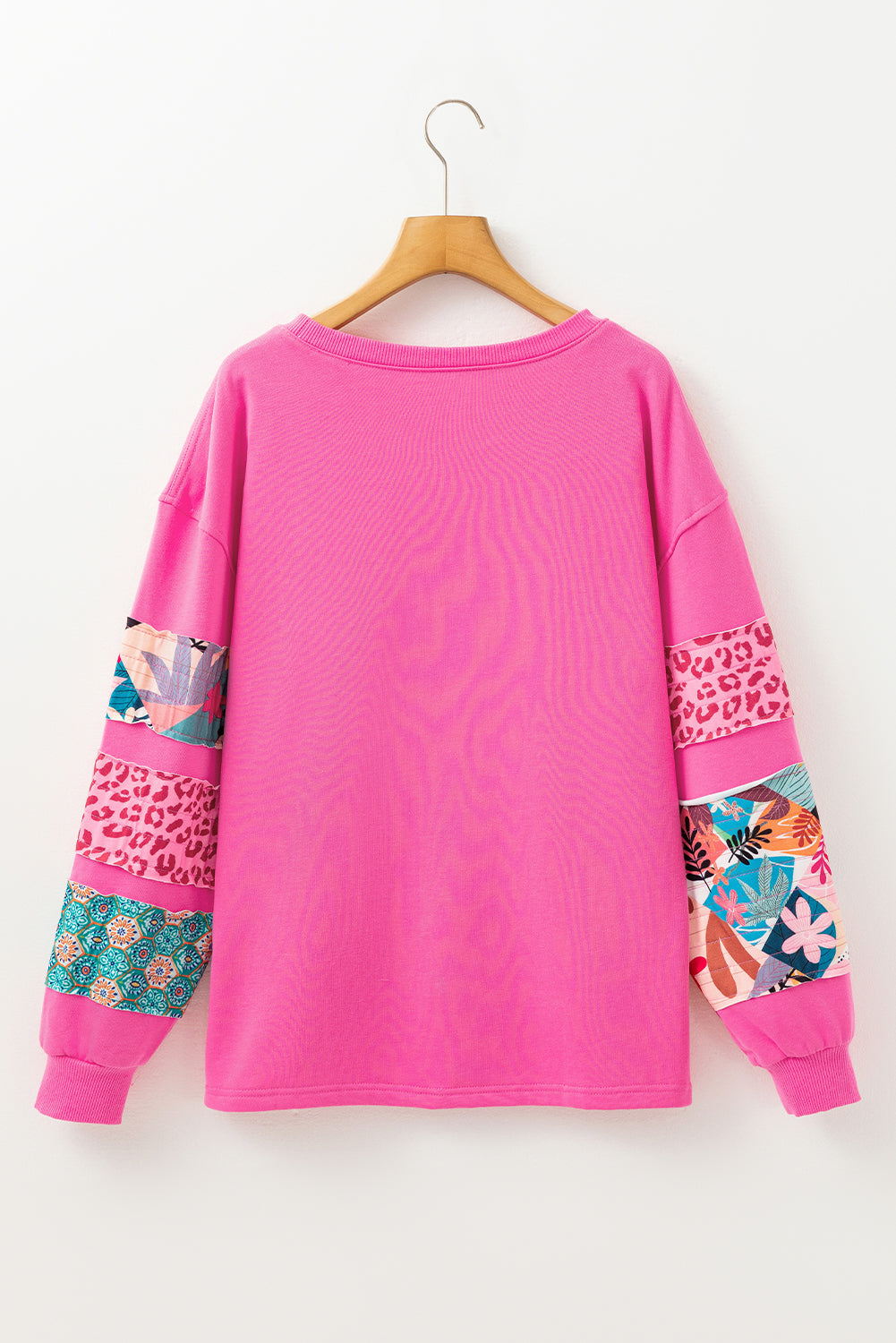 Pink Mixed Print Patch Top