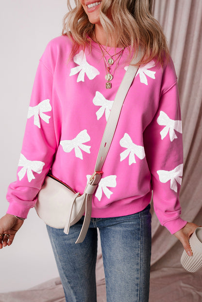 Bonbon Sequin Bow Sweatshirt